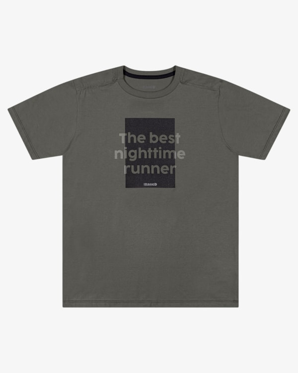 Camiseta Juvenil Masculina em Meia Malha Estampa Frontal - BaseD - Cinza