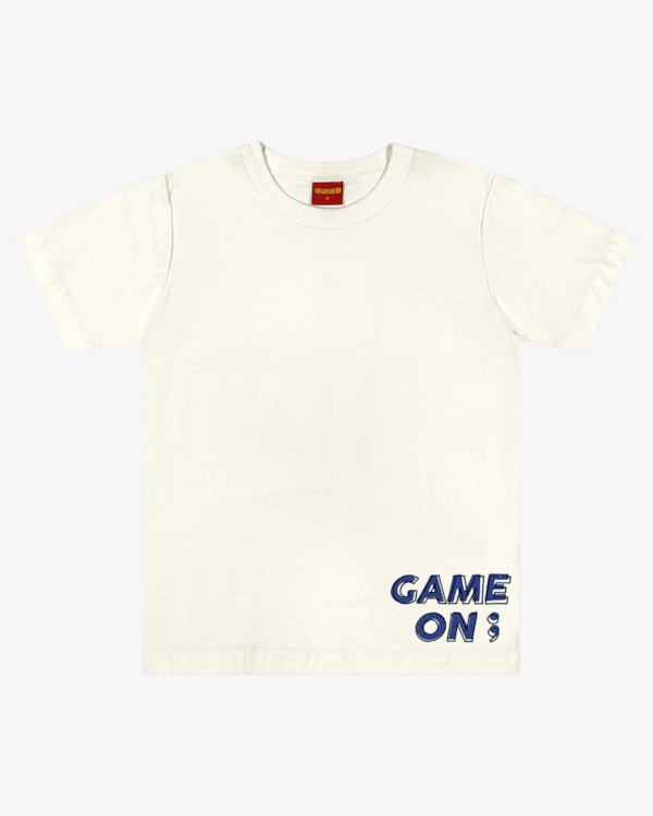 Camiseta Juvenil Masculina em Meia Malha Estampa Game - BaseD - Natural