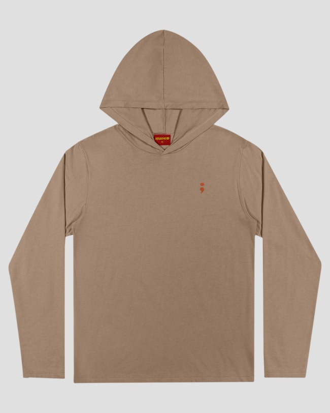 Camiseta Juvenil Masculina Manga Longa com Capuz - BaseD - Marrom-9320f271-47cf-4c34-bb64-107e37d7e5e8