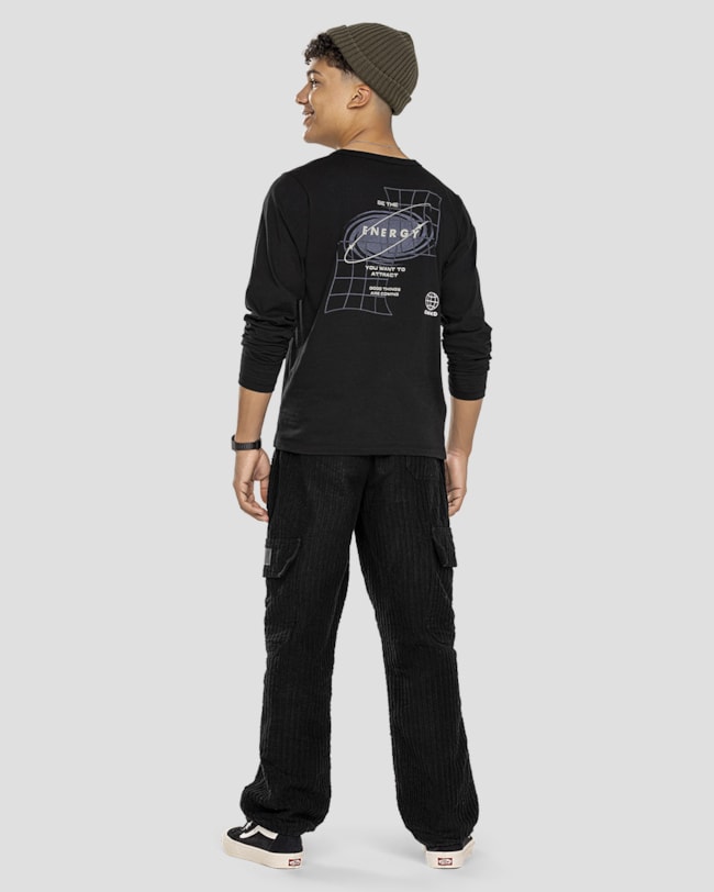 Camiseta Juvenil Masculina Manga Longa com Estampa - BaseD - Preto-571973e4-6825-4828-b35a-1e24d611ff34