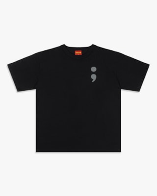 Camiseta Juvenil Masculina Oversize com Estampa - BaseD - Preto