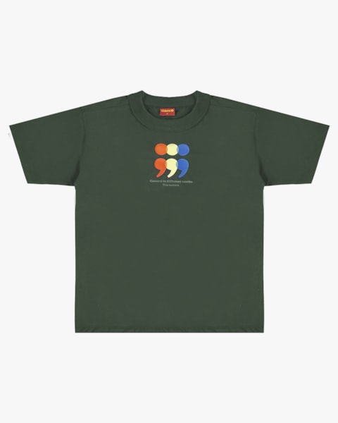 Camiseta Juvenil Oversize com Estampa Frontal - BaseD - Basílico