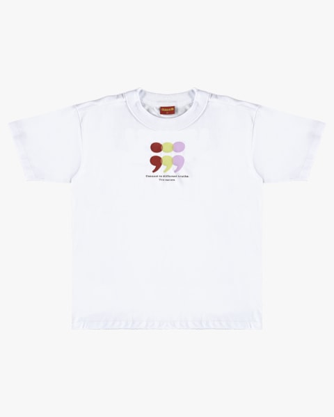 Camiseta Juvenil Oversize com Estampa Frontal - BaseD - Branco