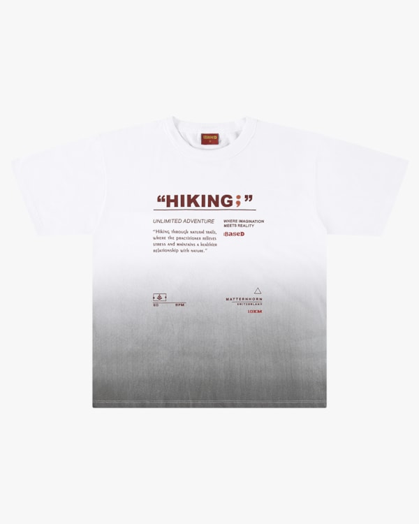 Camiseta Juvenil Oversize Degradê com Estampa - BaseD - Branco