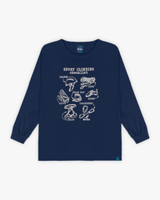 Camiseta Manga Longa Infantil com Estampa - ReiRex - Azul-10
