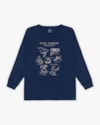 Camiseta Manga Longa Infantil com Estampa - ReiRex - Azul-12c53908-2749-417c-b8df-2adab4dc801b