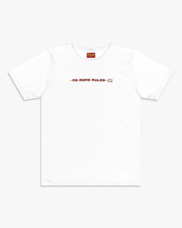 Camiseta Masculina Juvenil em Meia Malha Estampa 3D - BaseD - Branco