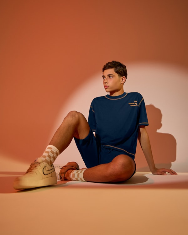Camiseta Oversize Juvenil Masculina com Costura Contraste - BaseD - Oxford