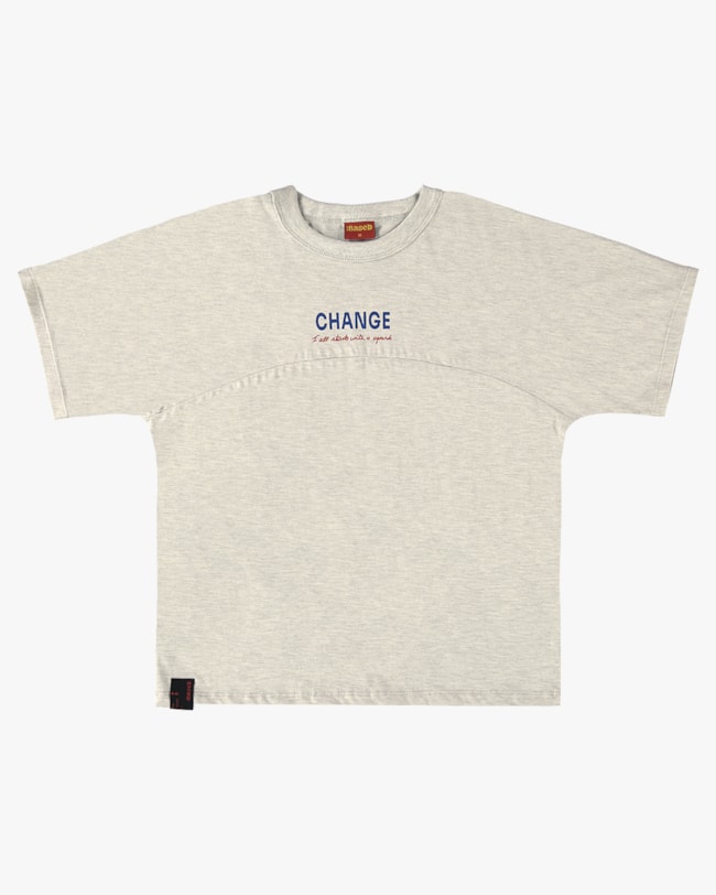 Camiseta Oversized Juvenil Masculina com Recorte e Estampa - BaseD - Mescla-02f40e7a-bc5b-4c8a-887a-c6c1b471893d