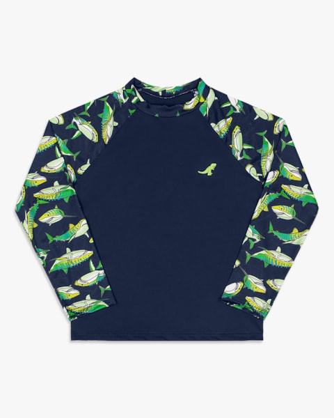 Camiseta Praia Infantil Menino com Manga Estampada - ReiRex - Oxford