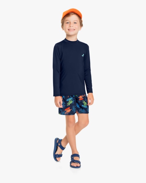 Camiseta Praia Infantil Menino com Proteção UV - ReiRex - Oxford