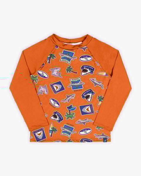 Camiseta Praia Infantil Menino Estampada com Proteção UV - ReiRex Papaia