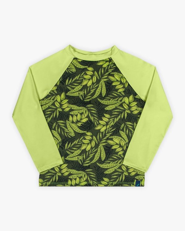 Camiseta Praia Infantil Menino Estampada com Proteção UV - ReiRex -Verde