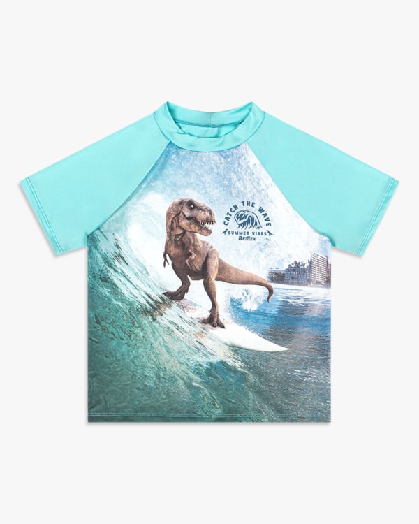 Camiseta Praia Infantil Menino Manga Curta com Estampa - ReiRex - Paraiso