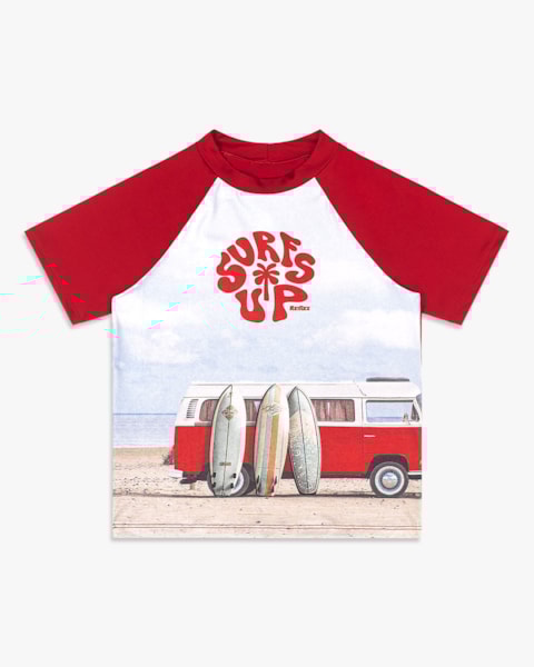 Camiseta Praia Infantil Menino Manga Curta com Estampa - ReiRex - Rouge