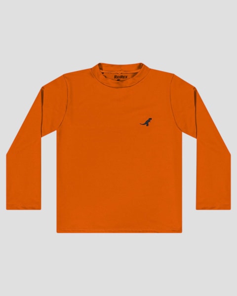 Camiseta Praia Infantil Menino Proteção UV 50+ ReiRex Laranja