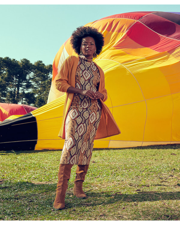 Cardigan Alongado em Malha Cotelê Cereja Rosa Amarelo