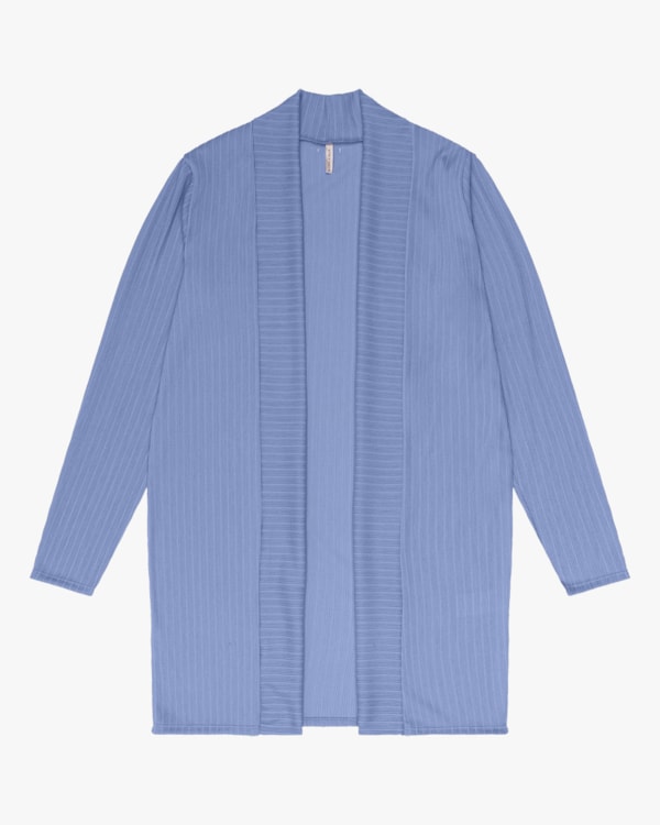 Cardigan Alongado em Malha Cotelê Cereja Rosa Nuvem