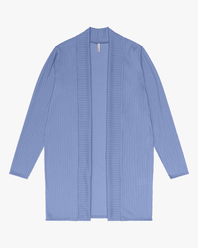 Cardigan Alongado em Malha Cotelê Cereja Rosa Nuvem-56bf8f84-b0ba-4915-bca1-f2789bf5a064