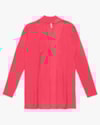 Cardigan Alongado em Malha Tricot e Viscose - Cereja Rosa - Rosa P-3367d8be-89a2-4f93-a11b-7fd4b8e10515