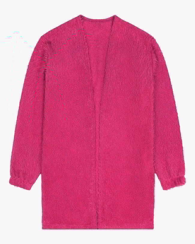 Cardigan Alongado em Tricô Cereja Rosa Babalu-e597bcf0-d9f1-434c-a612-cd59c6cdd909