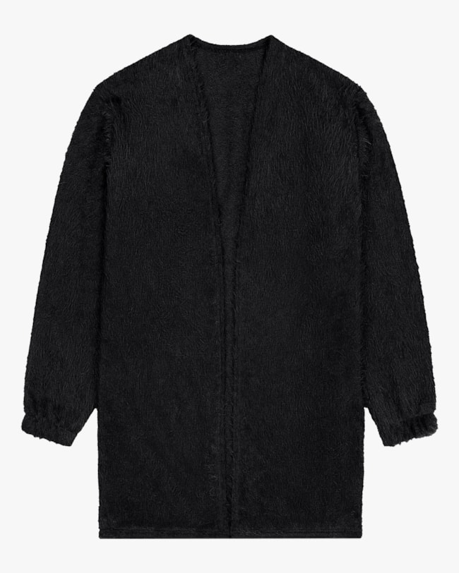 Cardigan Alongado em Tricô Cereja Rosa Preto-4652141a-78f2-4165-9051-a2a1bec20b95