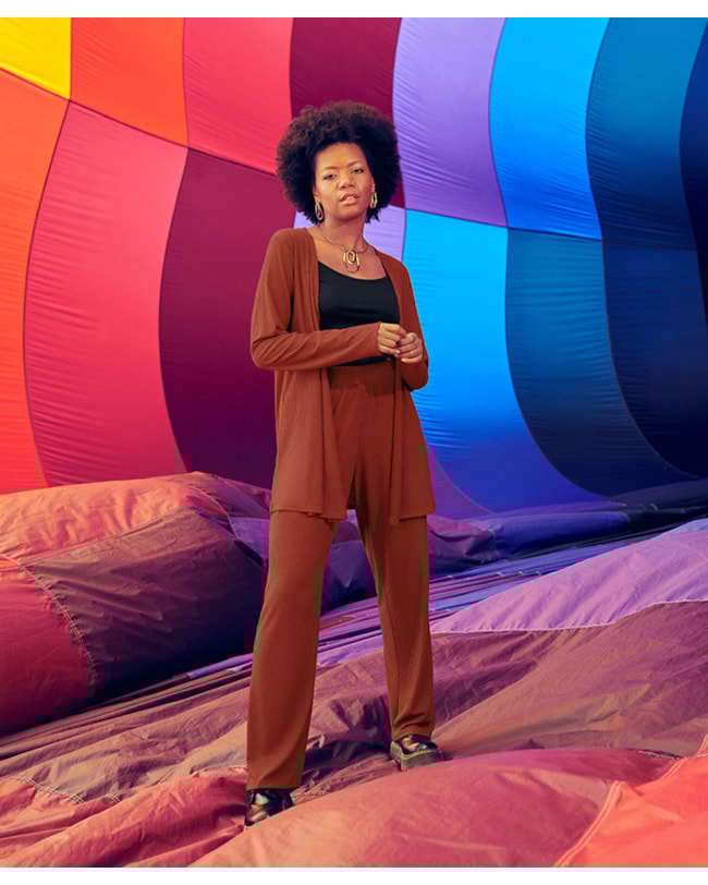 Cardigan Básico em Malha Canelada Cereja Rosa Ferrugem-3576006c-1180-4259-a88c-ecb75b891253