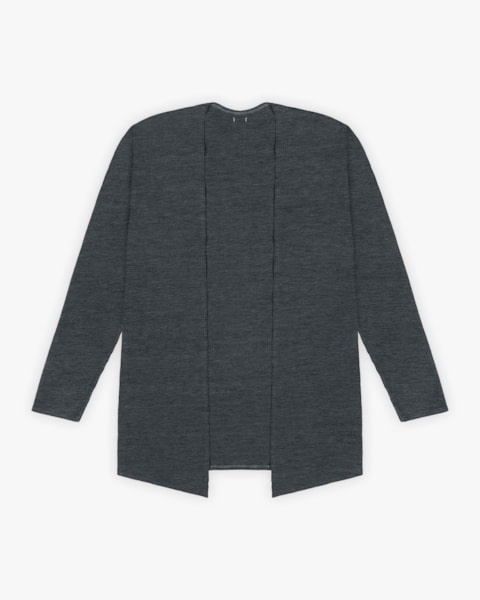 Cardigan Básico Plus Size em Ribana Canelada - Cereja Rosa - Dark Mescla