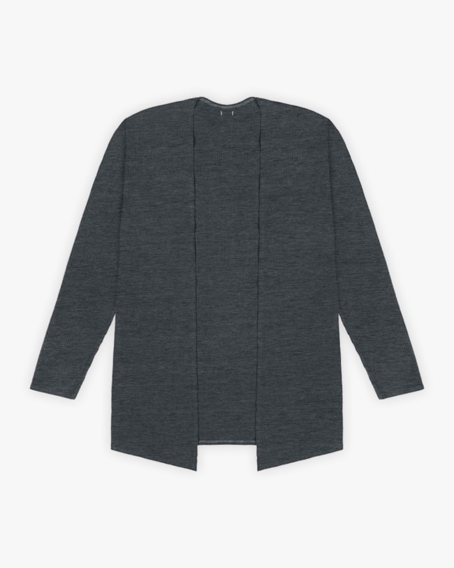 Cardigan Básico Plus Size em Ribana Canelada - Cereja Rosa - Dark Mescla-42c15791-be50-4814-bd14-e2902b4bd33a