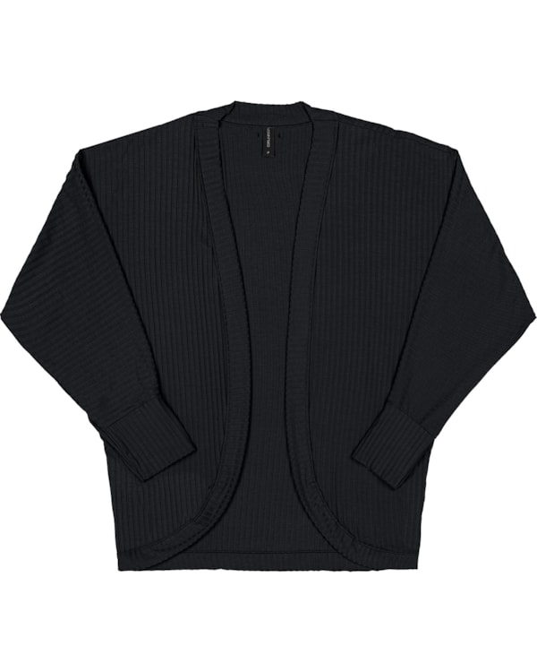 Cardigan Canelado Feminino Cereja Rosa Alongado