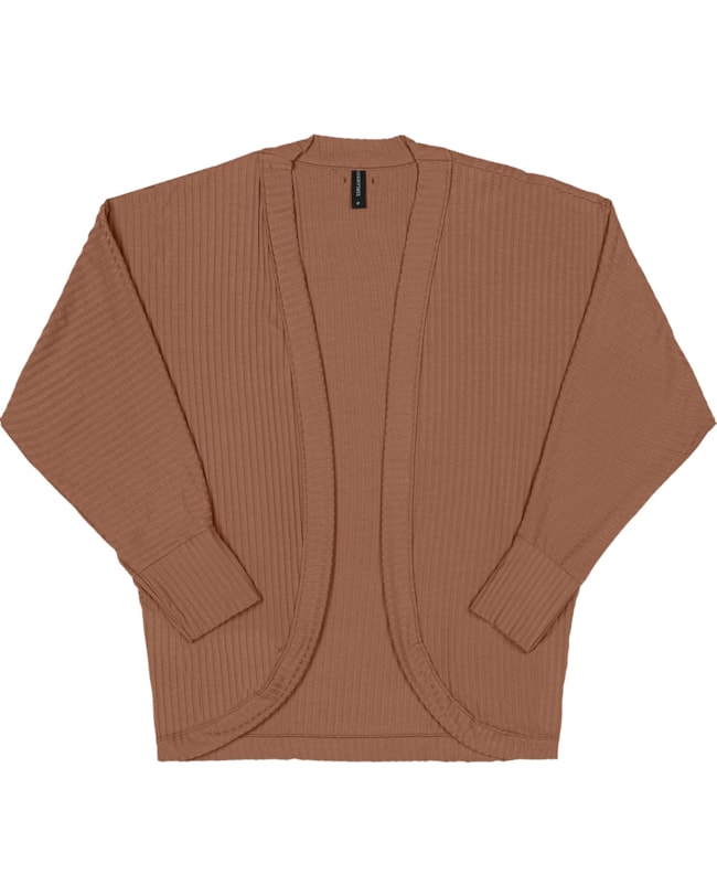 Cardigan Canelado Feminino Cereja Rosa Alongado-b4864985-56ad-4ca7-a334-8ec7d0d34adc