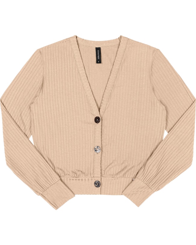 Cardigan Canelado Feminino Cereja Rosa com Botões-a36fb59a-be9d-4497-86f4-33203670bd8d