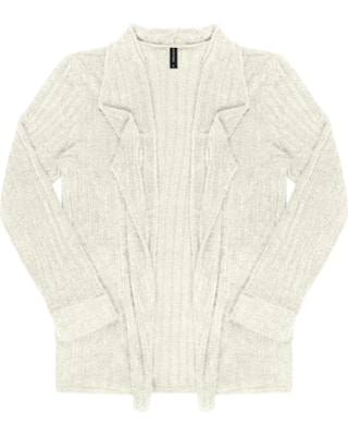 Cardigan Feminino Cereja Rosa Tricot Aveludado