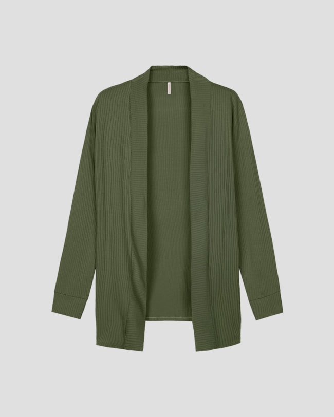 Cardigan Feminino em Viscose Canelada - Cereja Rosa - Verde-ed558d48-a24e-446f-8972-9d4444cdaf29