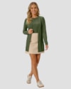 Cardigan Feminino em Viscose Canelada - Cereja Rosa - Verde-6379a3e7-d52a-46b0-a252-816787dc1ce6