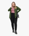 Cardigan Feminino Plus Size em Viscose Canelada - Cereja Rosa - Militar-f37e979a-59e0-4252-ba41-34c70ece88c0