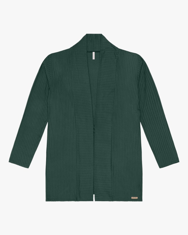 Cardigan Plus Size em Malha Canelada Cereja Rosa Verde-45b181fa-657b-414c-984a-ea58e1d9e940