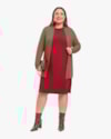Cardigan Plus Size em Malha Crepe com Bolso - Cereja Rosa - Macchiato-9af9c480-f070-4608-ac9f-9ef0d239cfc9