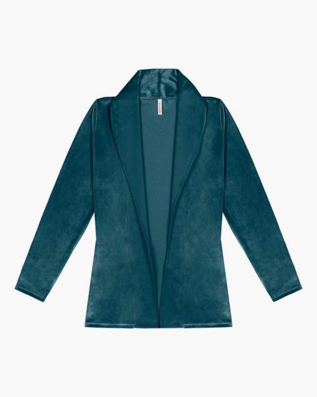 Casaco Feminino em Malha Veludo Cereja Rosa - Verde-1e9b1512-6701-46cc-bc02-eb88a2a0017b