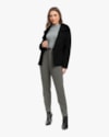Casaco Feminino Lã Batida com Bolso - Cereja Rosa - Preto-204ee460-63cf-4623-8611-bb94e586bc53