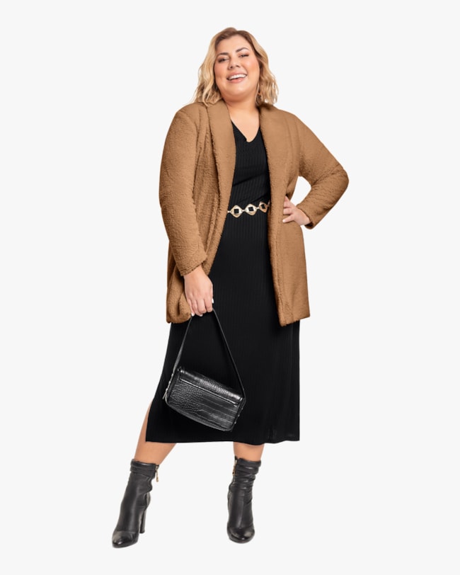 Casaco Feminino Plus Size em Pelo Teddy Cereja Rosa Gengibre-99e84e91-0828-495d-b834-b00aa6b9a3ca