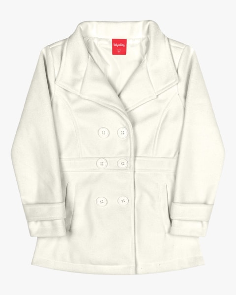 Casaco Lã Batida Infantil Menina Kely Kety - Branco