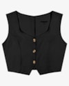 Colete Cropped Juvenil em Tecido Viscose - BaseD - Preto-9be31077-7901-4fbe-9195-57eec9c0c294