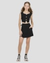 Colete Cropped Juvenil em Tecido Viscose - BaseD - Preto-230709d5-3588-444f-a07e-841403f32822