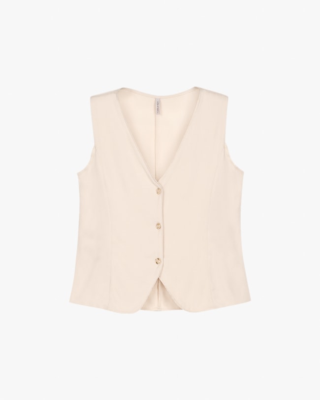 Colete Feminino com Decote V e Botões - Cereja Rosa - Aveia-9cb9d5c0-ba03-4691-aa67-0710ca7f27e6