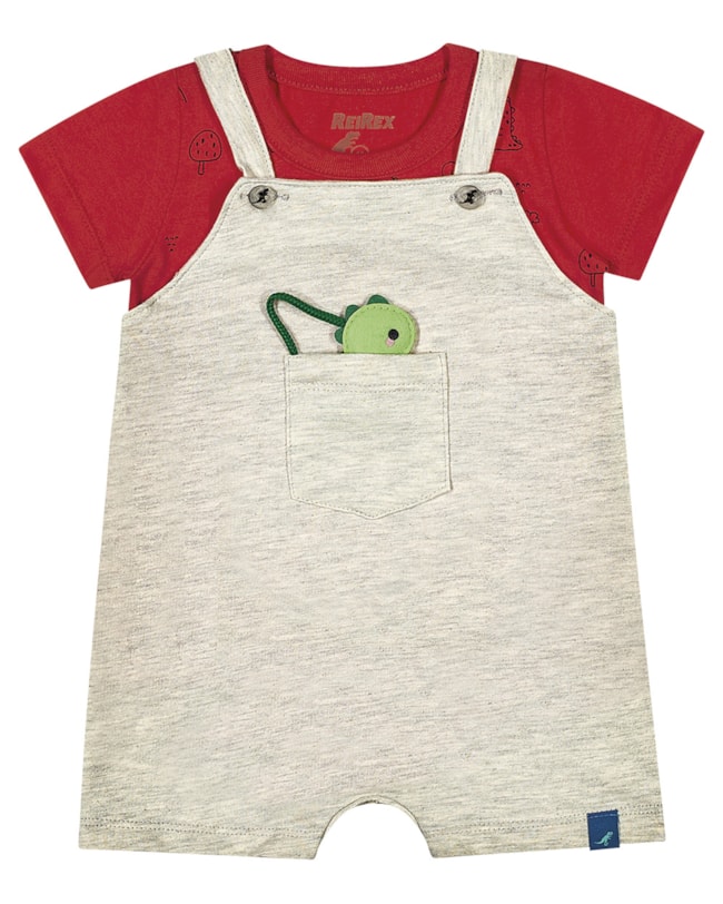 Conjunto Bebê Jadinheira e Camiseta Dino Menino ReiRex Tomato-b734e4b6-4cef-4aa7-8403-3d97efe54669