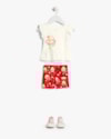 Conjunto Bebê Menina Blusa e Bermuda com Estampa - Kely Kety - Natural-cc454614-a0b0-491f-ae6a-e5d0d2d0ba86