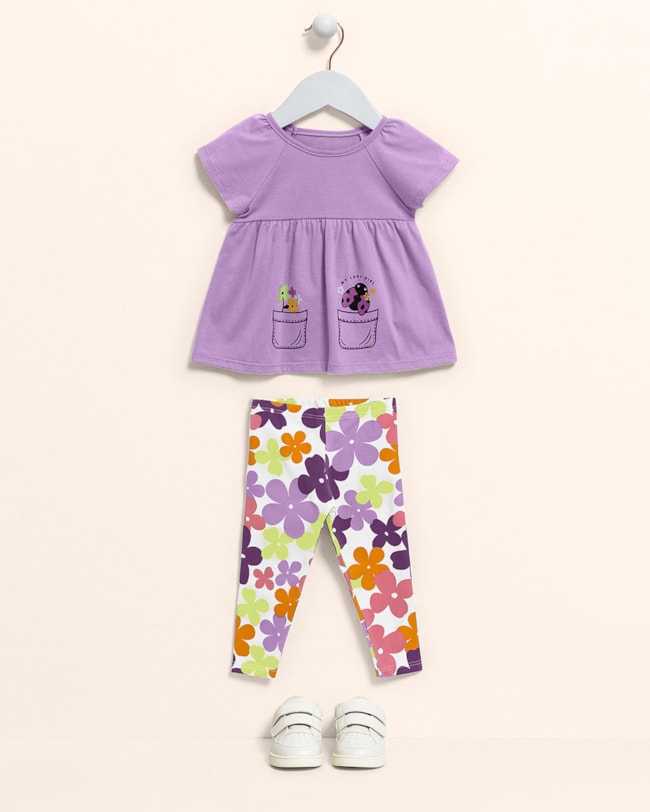 Conjunto Bebê Menina Blusa e Legging Estampada - Kely Kety - Sinfonia-54150c9c-3308-404e-bb40-e4fc78d6fe4f