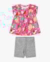 Conjunto Bebê Menina Blusa Estampada e Bermuda - Kely Kety - Rosa-621ef77a-b599-48f4-98fb-21b88db29b76