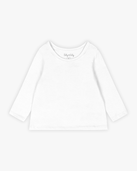 Conjunto Bebê Menina Blusa Manga Longa e Jardineira - Kely Kety - Branco
